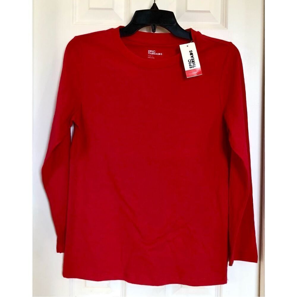EPIC THREADS - NWT - Little Boys Sz Large Long-Sleeve Crew Neck Tee “Ski Patrol”